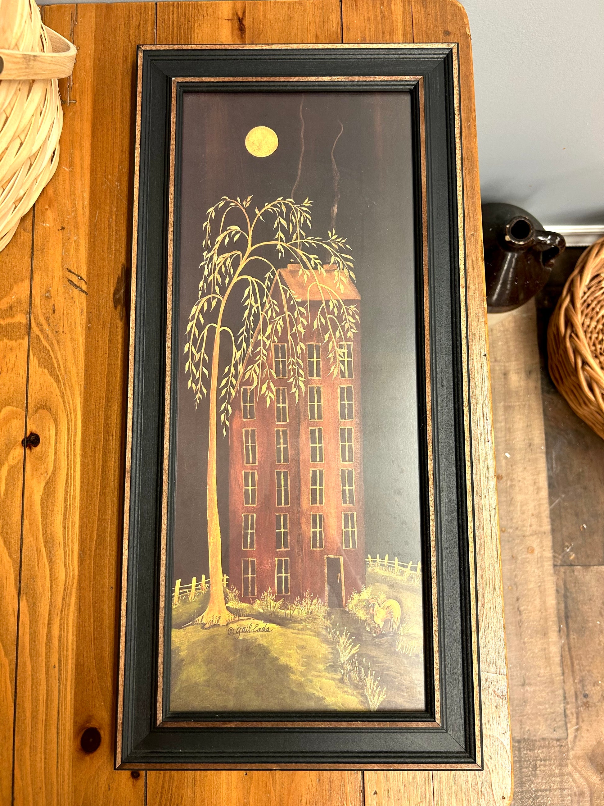 Folk art primitive framed print