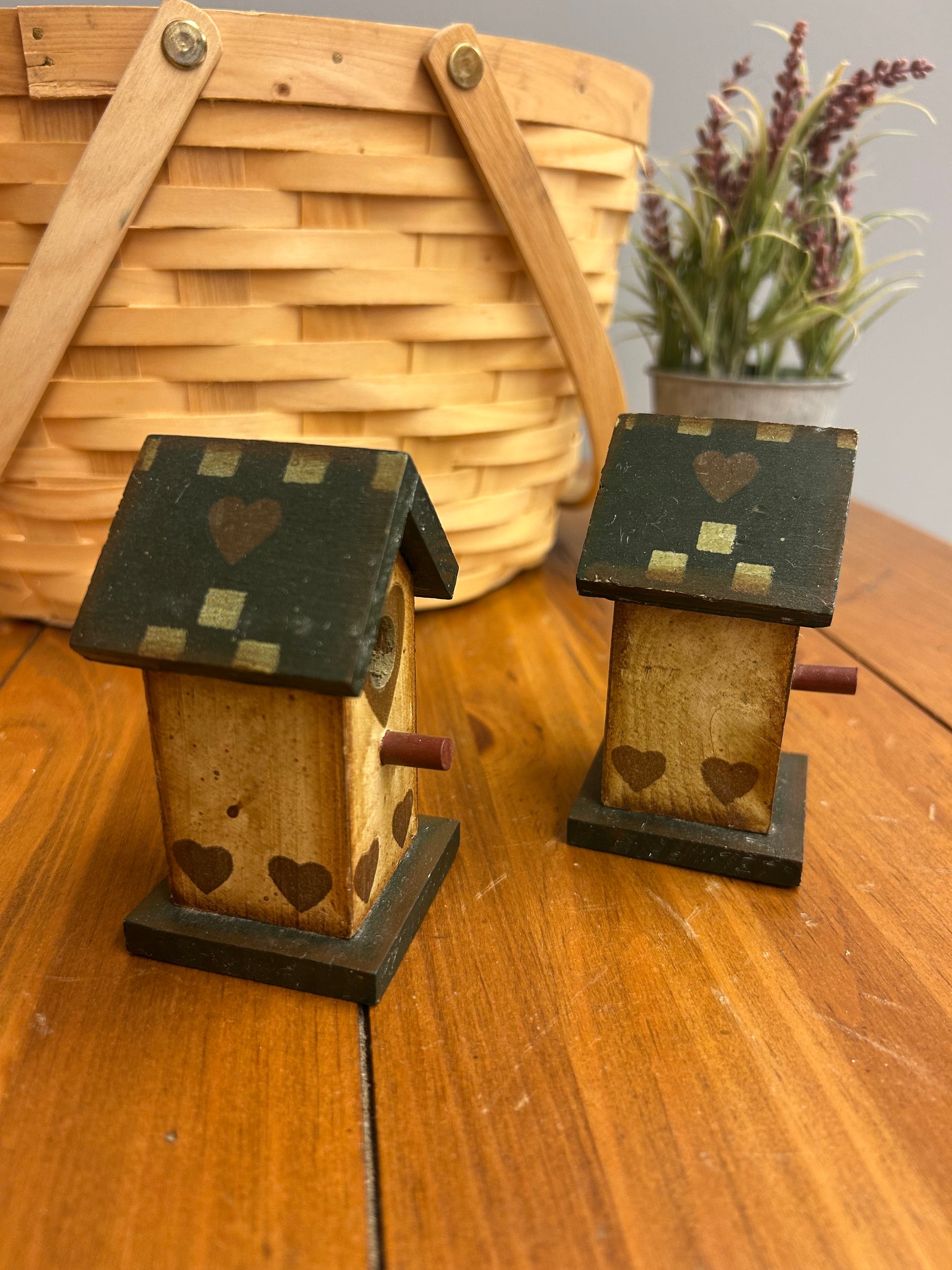 Mini primitive wood bird houses