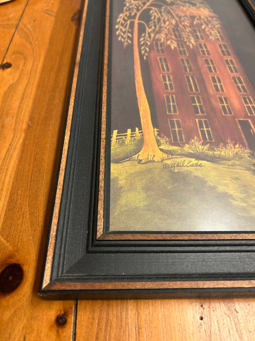 Folk art primitive framed print